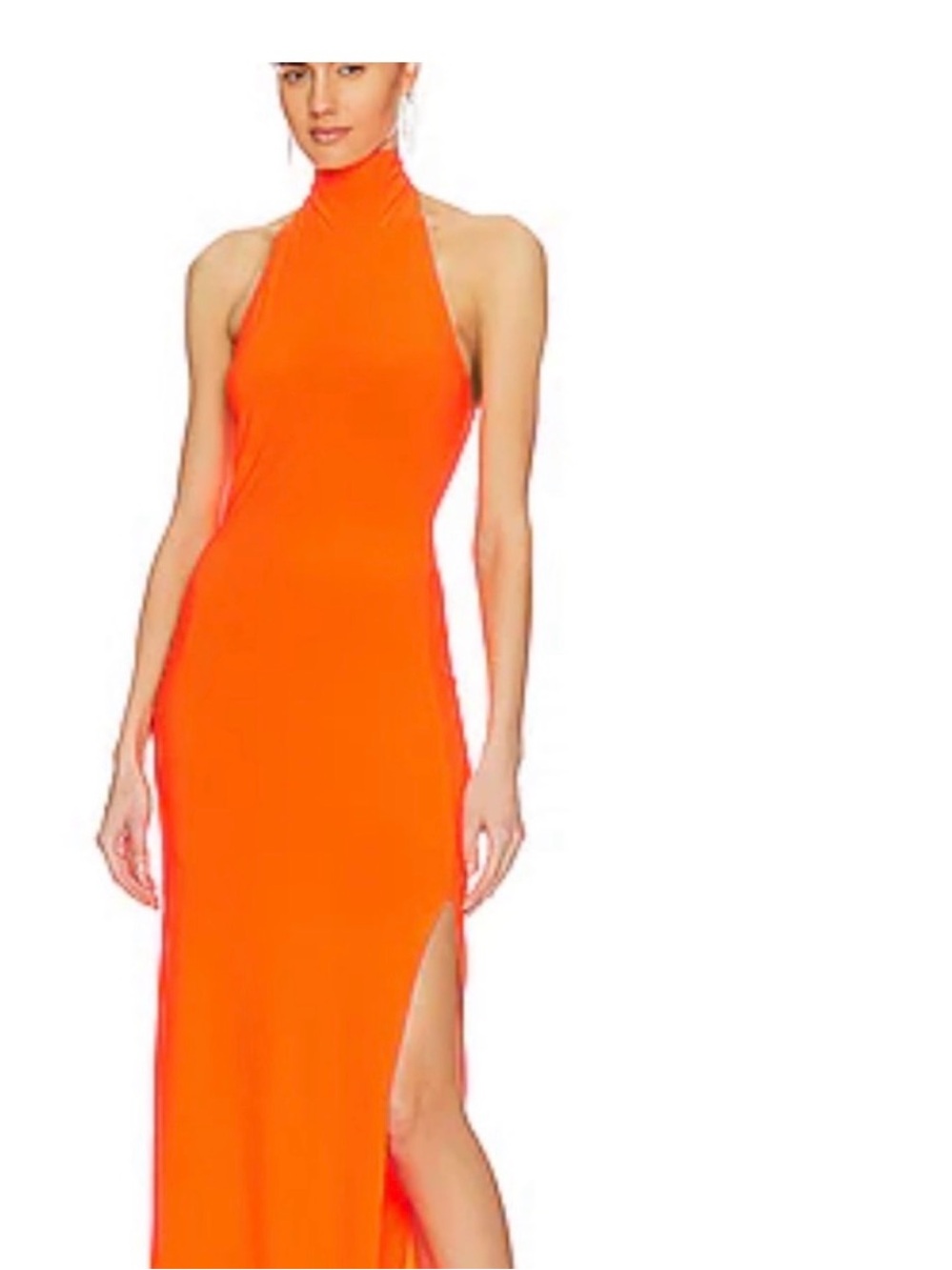 Norma kamali Halter Turtle Side Slit in Orange, Size S